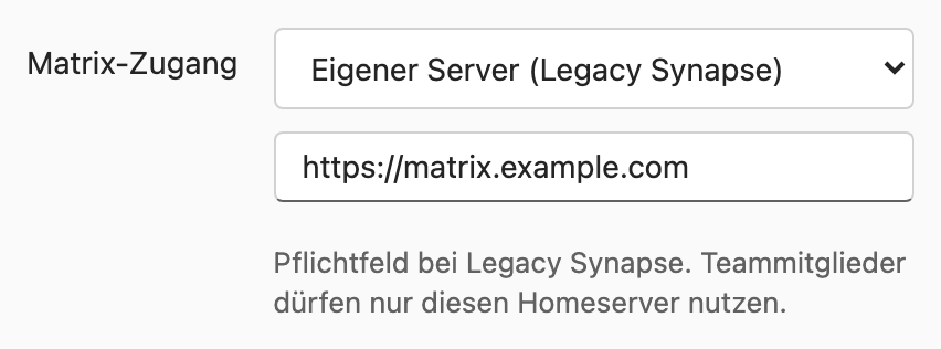 Matrix-Zugang im Account-Team