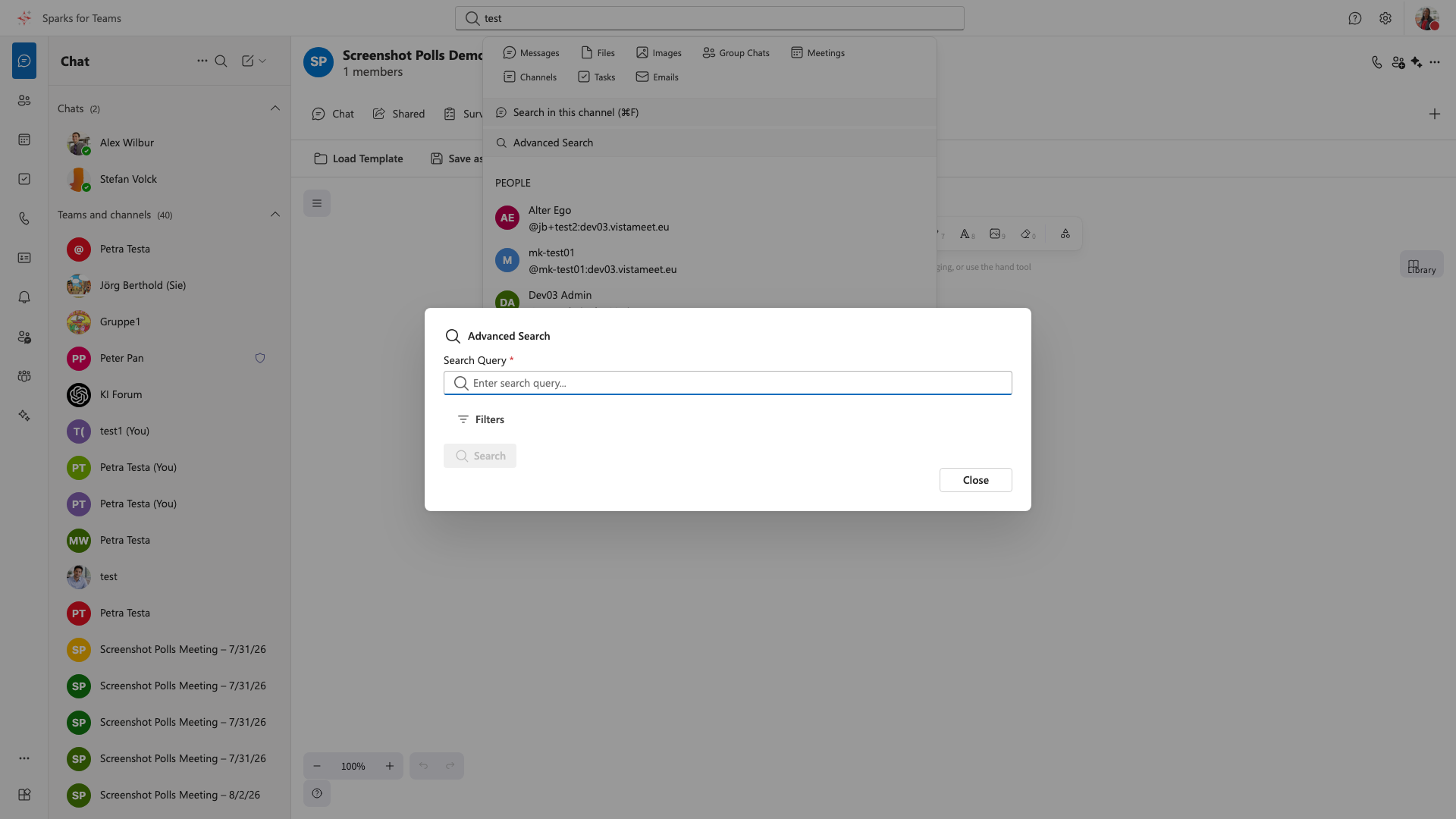 Advanced Search with filters