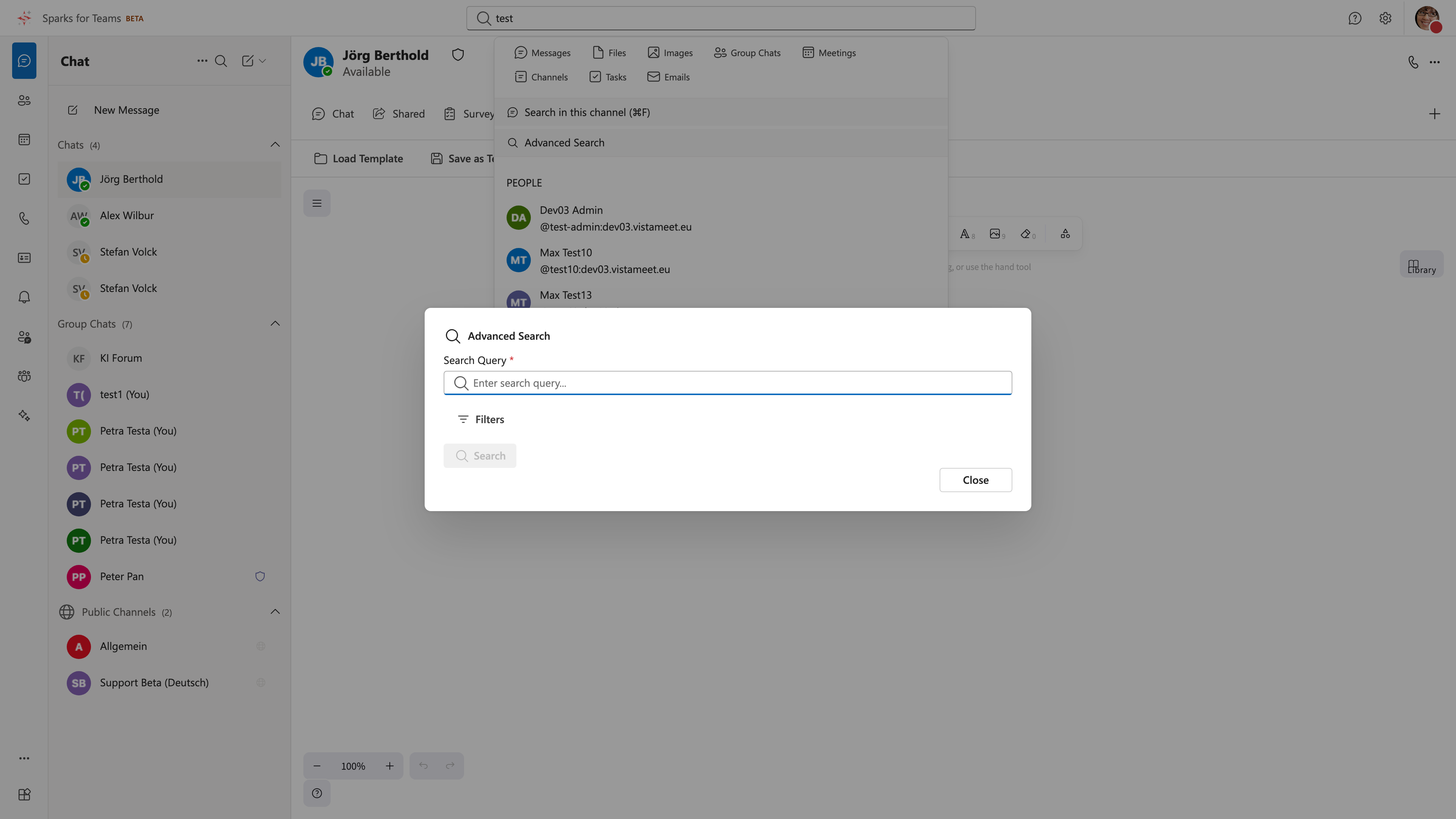 Advanced Search with filters