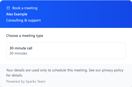 Guest picks an event type