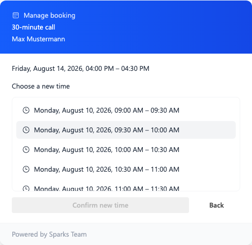 Reschedule or cancel a booking