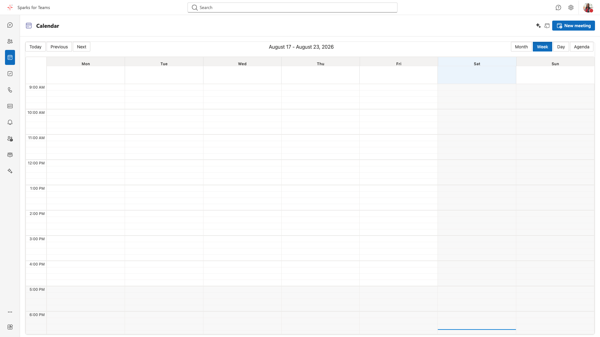 Calendar week view