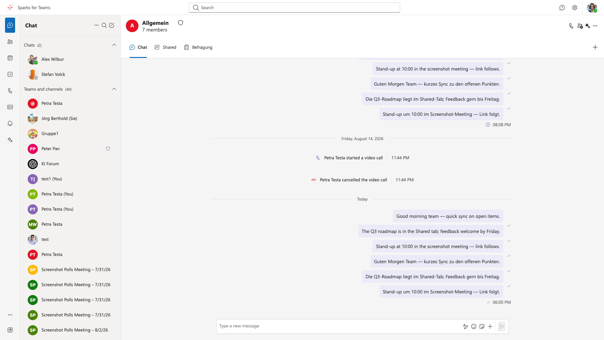 Chat main interface