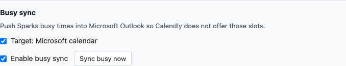 Busy sync settings for Calendly