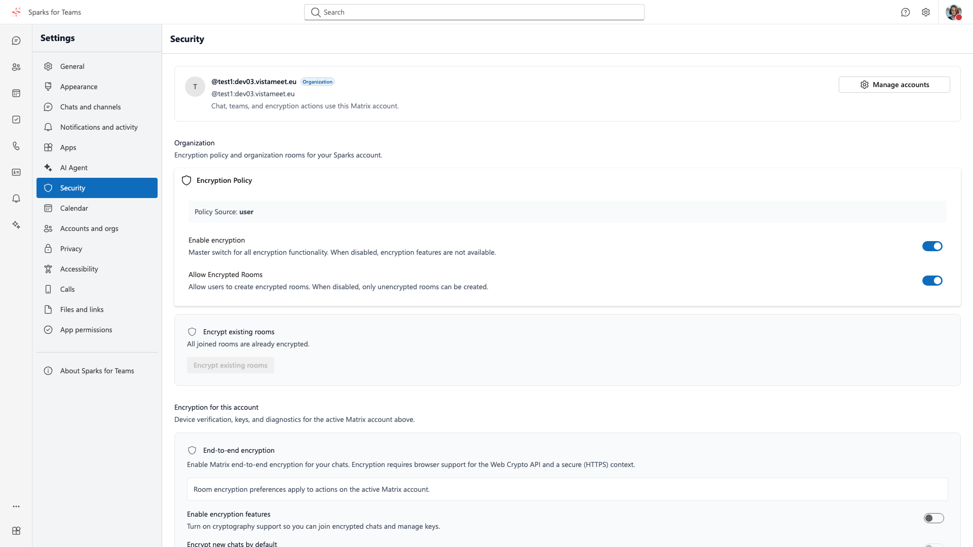 Security Settings